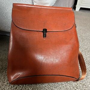 Vegan Leather Convertible Backpack Purse